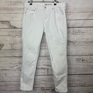 GAP jeans size 6r girlfriend Women's Straight Leg White Ankle Jeans